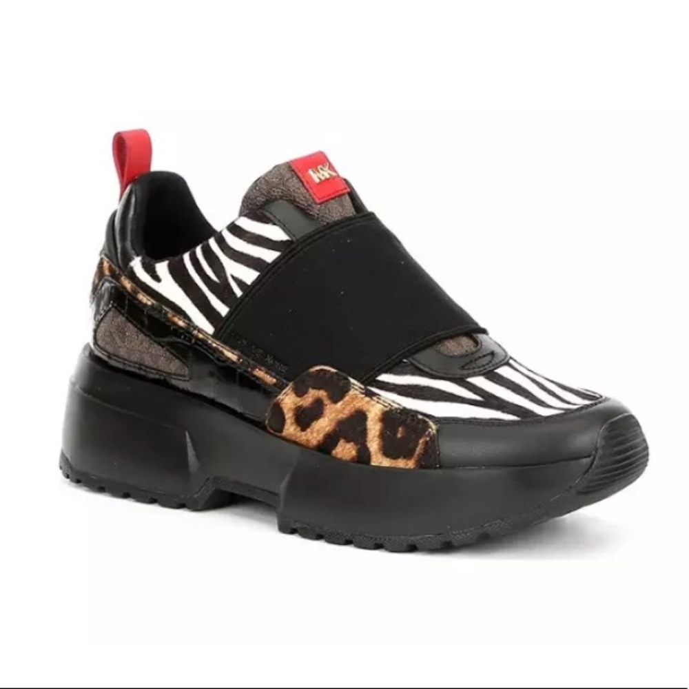 Michael KORS Cosmo Calf Hair Mixed Sneakers New Women’s Size 5 - Picture 7 of 7